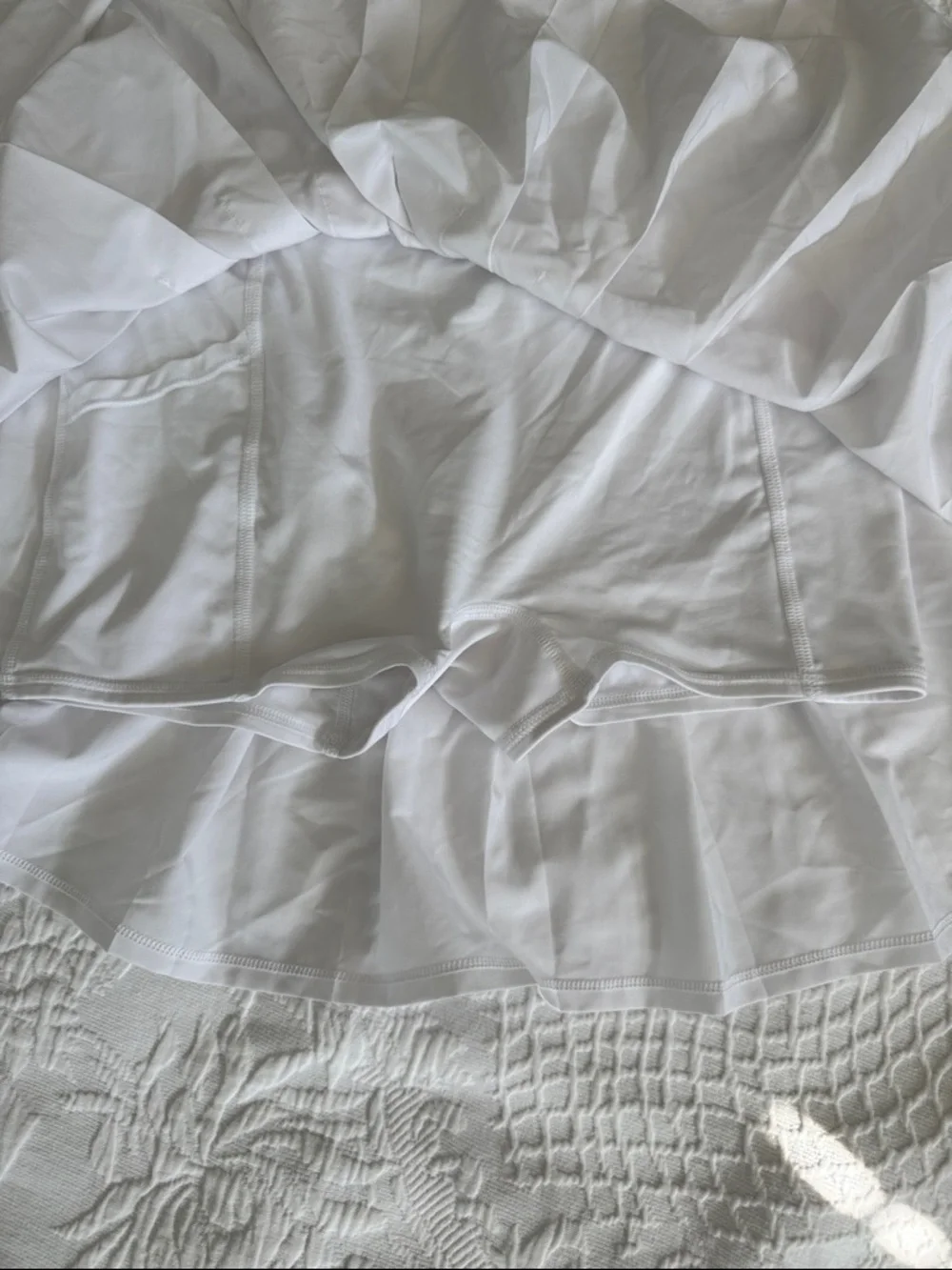 ALO Yoga White Pleated Circle Skirt